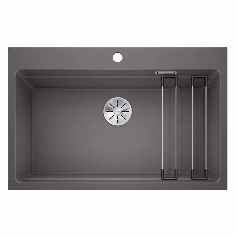 Chiuveta de bucatarie Etagon 525188, silgranit Gri Piatra, 780 x 510 mm, Blanco